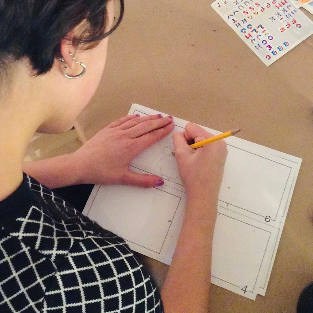 A young artist drawing
