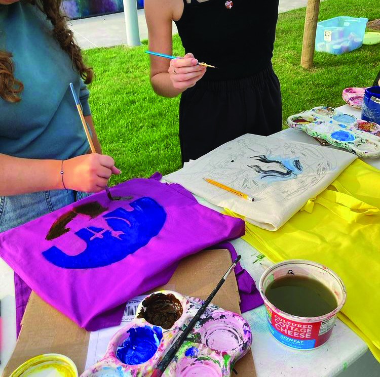 Teen Arts Council participants making art together at Krasl